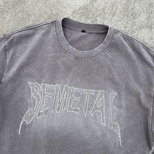 เสื้อยืดพรีเมียมโอเวอร์ไซส์ทรงใหญ่ ดีไซน์สตรีทแวร์ ปักลายดีไซเนอร์ วินเทจ ผ้าฝ้ายทรงบ็อกซี่ ล้างสีแบบแอซิด สำหรับผู้ชาย - Product Image 3