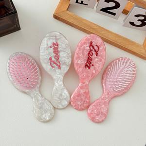 Wanmei Lüks Elmas İşlemeli Tarak 14cm Asetat Hava Yastıklı Tarak Sevimli Hava Yastıklı Fırça Kız Çocuk Saç Tarağı Taşınabilir Masaj Tarağı - Product Image 4