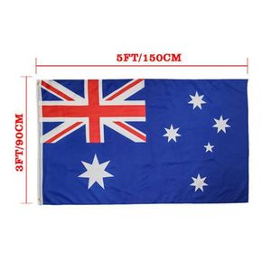ธงชาติออสเตรเลียแบบพกพา ขนาด 3x5 ฟุต (90x150 ซม.) ผลิตจากโพลีเอสเตอร์ 68D พิมพ์ลายด้วยเทคนิคซิลค์สกรีน สำหรับธงชาติแบบโบกสะบัด - Product Image 3