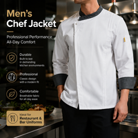 Veste de chef professionnelle personnalisée à manches longues, respirante, vêtements de travail de cuisine, logo, uniforme de restaurant, veste pour uniformes de chef exécutif