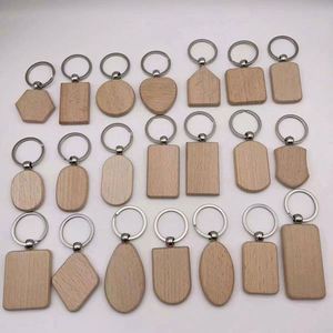 Porte-clés personnalisé en bois de hêtre avec gravure laser - Porte-clés en bois personnalisé pour cadeaux d'affaires et cadeaux promotionnels - Product Image 2