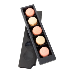 5 khe cắm mini Macaron hộp bao bì dài Macaron hộp cứng nhắc hộp các tông với chèn - Product Image 3