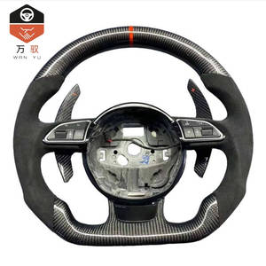 Volante Deportivo Personalizado de Fibra de Carbono y Cuero con LED para <span class=keywords><strong>Audi</strong></span> RS4 A3 A4 <span class=keywords><strong>A5</strong></span> A6 A7 C7 B8 S4, <span class=keywords><strong>Interior</strong></span> de Auto - Product Image 1