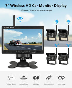 Caméra de recul sans fil 7 pouces pour camions, bus, camping-cars, remorques, excavatrices, moniteur de <span class=keywords><strong>voiture</strong></span>, <span class=keywords><strong>image</strong></span> inversée 12V-24V, caméra de recul - Product Image 4