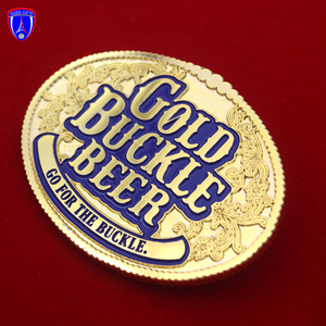 Badge en métal doré pour <span class=keywords><strong>boucle</strong></span> de ceinture, design personnalisé - Product Image 3