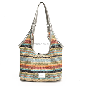 Women's Woven Straw <b>Tote</b> Handbag Large Capacity <b>Zip</b> Closure Waterproof Pillow Shape Shoulder Bag for Female Tanjing - Product Image 1