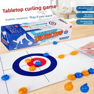 Jeu <span class=keywords><strong>de</strong></span> curling <span class=keywords><strong>de</strong></span> table portable, <span class=keywords><strong>tapis</strong></span> <span class=keywords><strong>de</strong></span> curling enroulable, jeu <span class=keywords><strong>de</strong></span> <span class=keywords><strong>glisse</strong></span> <span class=keywords><strong>de</strong></span> pierres, jeu d'interaction parent-enfant, fabrication sur mesure - Product Image 2