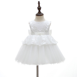 Abito da Battesimo di Alta Qualità per <span class=keywords><strong>Neonata</strong></span>, Vestito Bianco in Pizzo con Fiocco per Cerimonia - Product Image 5