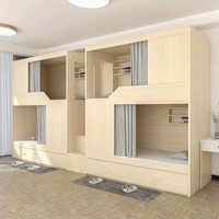 Lit superposé capsule au design moderne personnalisé en usine Lit jumeau en bois massif à deux étages avec quatre tiroirs pour la maison Dortoir des jeunes