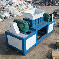 Déchiqueteuse de pneus compacte à haut rendement, petite, à double arbre, pour usine de recyclage de caoutchouc usagé