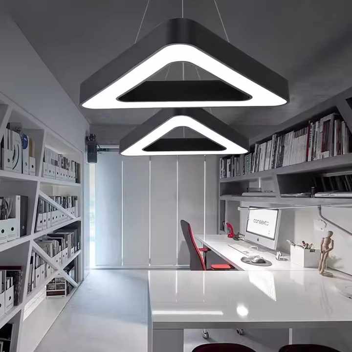 Creative Design Chandelier Home Office Triangular Led Linear Lights Decorative Led Ceiling Pendant Lamp for Yoga Stadium