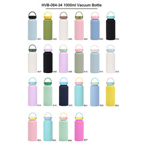 2025 Factory Direct 1L (34oz) 304 Frasco deportivo de acero inoxidable Bicolor Mix Vaso aislado portátil para exteriores Boca grande - Product Image 5