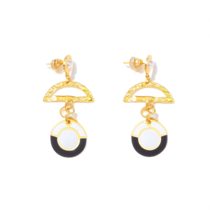 Boucles d'oreilles pendantes tendance en acier inoxydable 316L plaqué or PVD, design durable et résistant - Product Image 2