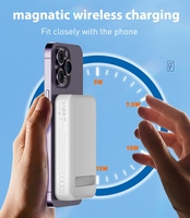 Banque d'alimentation LDNIO PQ16 10000mah 22.5W avec écran numérique, couleur blanche, charge rapide sans fil magnétique 15W