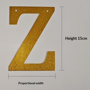 Guirnalda de Letras de Papel Dorado con Purpurina, 26 Letras <span class=keywords><strong>del</strong></span> Alfabeto Inglés y Números Combinados <span class=keywords><strong>al</strong></span> Azar, Decoración para Fiestas - Product Image 4