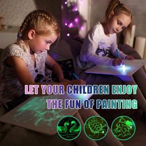 2 en 1 divertido desarrollo juguetes educativos fluorescente escritura a5 tamaño ruso/Inglés tablero de dibujo de luz para - Product Image 4