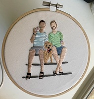Regalos promocionales para el Día de la Madre, retratos personalizados bordados a mano en algodón, obras de arte familiares y de parejas.
