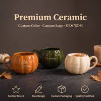 Mug à café en céramique personnalisé en forme de citrouille, gravure de nom, design confortable pour les boissons d'automne, fêtes d'Halloween, cadeaux attentionnés