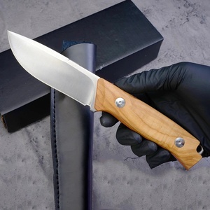 Cuchillo recto de hoja fija para exteriores <span class=keywords><strong>FOX</strong></span> con mango de madera para Camping, caza y hogar, cuchillo de fruta de grado DIY de acero inoxidable - Product Image 2