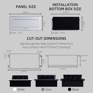 Module de combinaison personnalisable, norme européenne, <span class=keywords><strong>double</strong></span> module Schuko allemand, <span class=keywords><strong>double</strong></span> ports réseau <span class=keywords><strong>RJ45</strong></span>, <span class=keywords><strong>prise</strong></span> de bureau escamotable dissimulée - Product Image 3