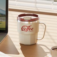 Mug isotherme en acier inoxydable 304, tasse de bureau unisexe avec couvercle, portable pour le bureau/l'extérieur/les voyages, best-seller