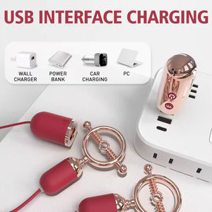 Vibrateur portable pour femme, pinces à tétons, mini stimulation du point G, 10 fréquences, étanche IPX7, rechargeable par USB, godemiché à sangle - Product Image 4