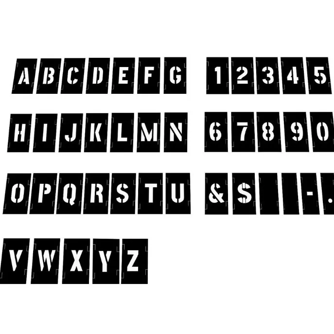 Lettera Stencil Stencil Kit 2 Pollici di Plastica Lettere e Numeri Incastro Stencil Set 138 Pezzi