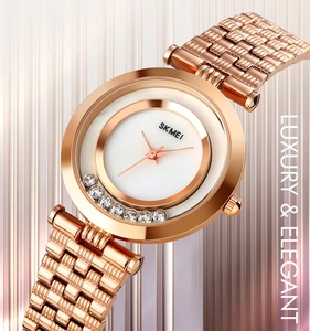 VVS Bicolore Or Rose Acier Inoxydable Montre Femme Élégante Quartz 3ATM Étanche Bracelet Pour Elle OEM ODM Faible MOQ - Product Image 2