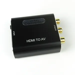 Hochwertiger 1080p schwarzer Mini-AV-Konverter zu HDMI RCA CVBS Adapter Konverter HDMI zu AV Adapter Video ausgang Adapter