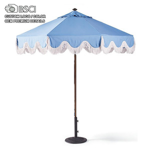 Parasols de patio en bois pliables de 8 pieds robustes et <span class=keywords><strong>anti</strong></span>-<span class=keywords><strong>UV</strong></span> bleus pour la <span class=keywords><strong>plage</strong></span>, la piscine, la cour, les hôtels et les magasins de mobilier d'extérieur - Product Image 2
