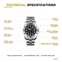 Montre à quartz pour homme SKMEI 9415, bracelet en acier inoxydable, étanche 30 m, affichage analogique, charme tendance, cadran en verre, logo personnalisable