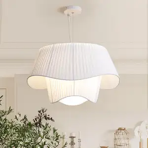 Современный тканевый декоративный потолочный светильник в скандинавском стиле для столовой, спальни, кабинета, художественные подвесные лампы