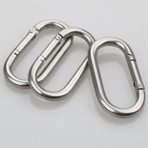 Carabiner Factory High Quality 304 316 Stainless Steel Heavy Duty Connector Quick Link O Ring Carabiner Straight Snap Hook