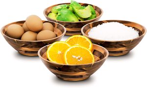 Ensemble de bols en bois bols de présentation en bois dur durables serveurs de salade fabriqués à la main à manger pièce de service en bois bol écologique - Product Image 2