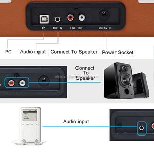 Tourne-disque vintage portable OEM/ODM Blue Tooth avec haut-parleur <span class=keywords><strong>platine</strong></span> <span class=keywords><strong>vinyle</strong></span> LP Gramophone LP à 3 vitesses - Product Image 6