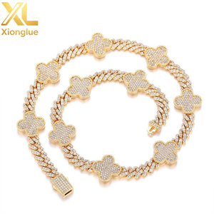 Wholesale 18mm Cuban Link <b>Chain</b> Men Ice Necklace and Bracelet for Man - Product Image 3