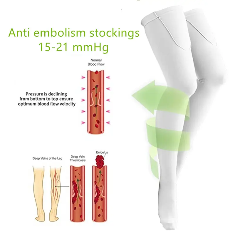 ODM Anti Embolie Bas Médicaux De Compression Cuisse Haute anti-embolie bas TED Chaussettes 15-20 mmHg Sans Latex
