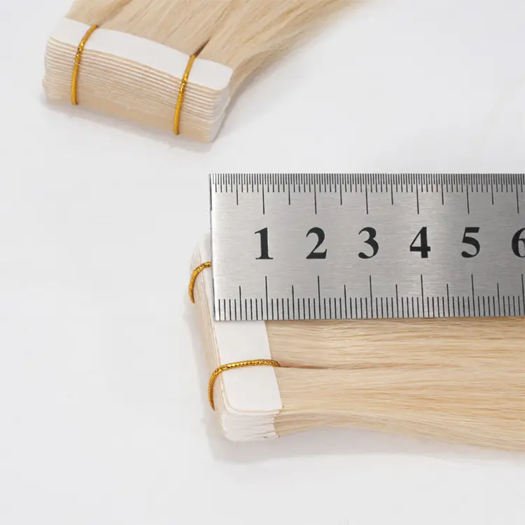 Grosir 24 30 inci selotip rambut sambungan Remy ditarik ganda 100% pita rambut kutikula manusia dalam ekstensi rambut