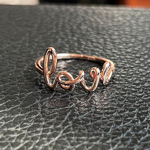 Anello decorativo con motivo a lettere in stile coreano, ornamento semplice da abbinare ogni giorno per le donne - Product Image 4