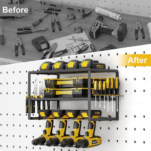 Power tool storage rack, electric drill tool holder, heavy-duty tool <b>shelf</b>, <b>wall</b>-<b>mounted</b> floating tool rack - Product Image 4