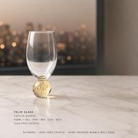 Verre à vin en cristal jaune clair Raymond, base en forme de bulle, tulipe, 540 ml, gobelet pressé à la main, cadeau