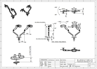 Support d'écran double bras articulé 32 pouces avec inclinaison à 90 degrés, ressort à gaz et rotation à 360 degrés, VESA 75x75/100x100 pour PC (vente en gros)