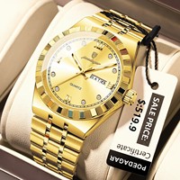 Reloj de Pulsera POEDAGAR 872 para Hombre con Brazalete de Acero Inoxidable, Resistente al Agua y Cuarzo Luminoso
