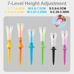 Supporto per Palline da <span class=keywords><strong>Golf</strong></span> Regolabile in Altezza, Conforme alle Regole, Ecologico in TPE, a Strati, a Spirale, Colori Misti, 68mm, Singoli Tee - Product Image 4