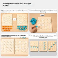 Juego de operaciones digitales de madera para niños, juguete de batalla, tablero de aprendizaje temprano para contar y combinar, juego de construcción aritmética