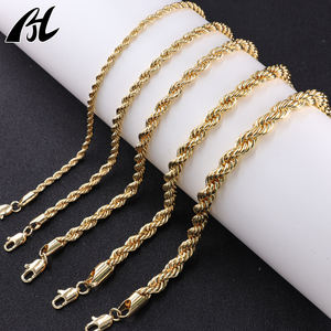 Trendy 2/3/4/5/6Mm Vergulde Touw Ketting Armband Twist Touw Ketting Hiphop Link Paar Armband - Product Image 2