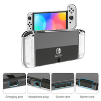 2ème génération pour Nintendo pour Switch OLED, coque rigide en PC cristallin pour console Switch, sac de rangement pour Switch, étui de protection pour jeux