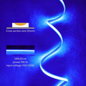 220 В самоклеящаяся Smart Strip светло-белая 288 светодиодная/м Ip65 сплошная Силиконовая Водонепроницаемая светодиодная лента - Product Image 6