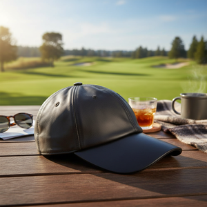 Adjustable Leather Golf <b>Cap</b> New <b>Design</b> <b>Flat</b> Hat in Black Newsboy Driving Hats for Casual Wear for Summer and Winter Seasons - Product Image 3
