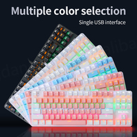 Clavier de jeu mécanique Bajeal K100 en plastique ABS, impression laser personnalisée, 87 touches, RGB, hot-swap, USB 2.0, câble de 1,6 m, garantie 1 an